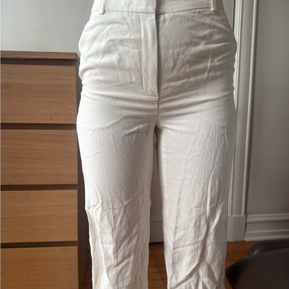 Babaton Cream High-Rise Straight-Leg Trousers